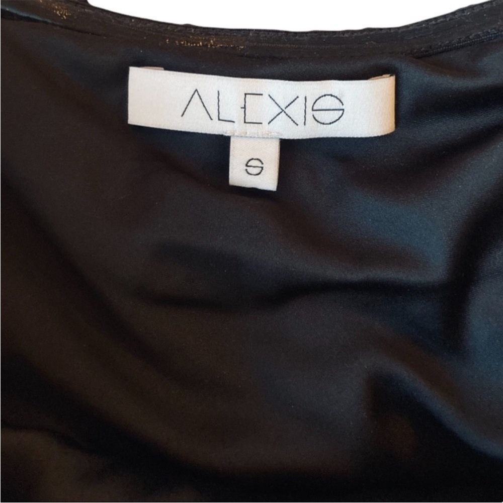 Alexis Black One-Shoulder Lace Mini Cocktail Dress Small - Picture 2 of 8